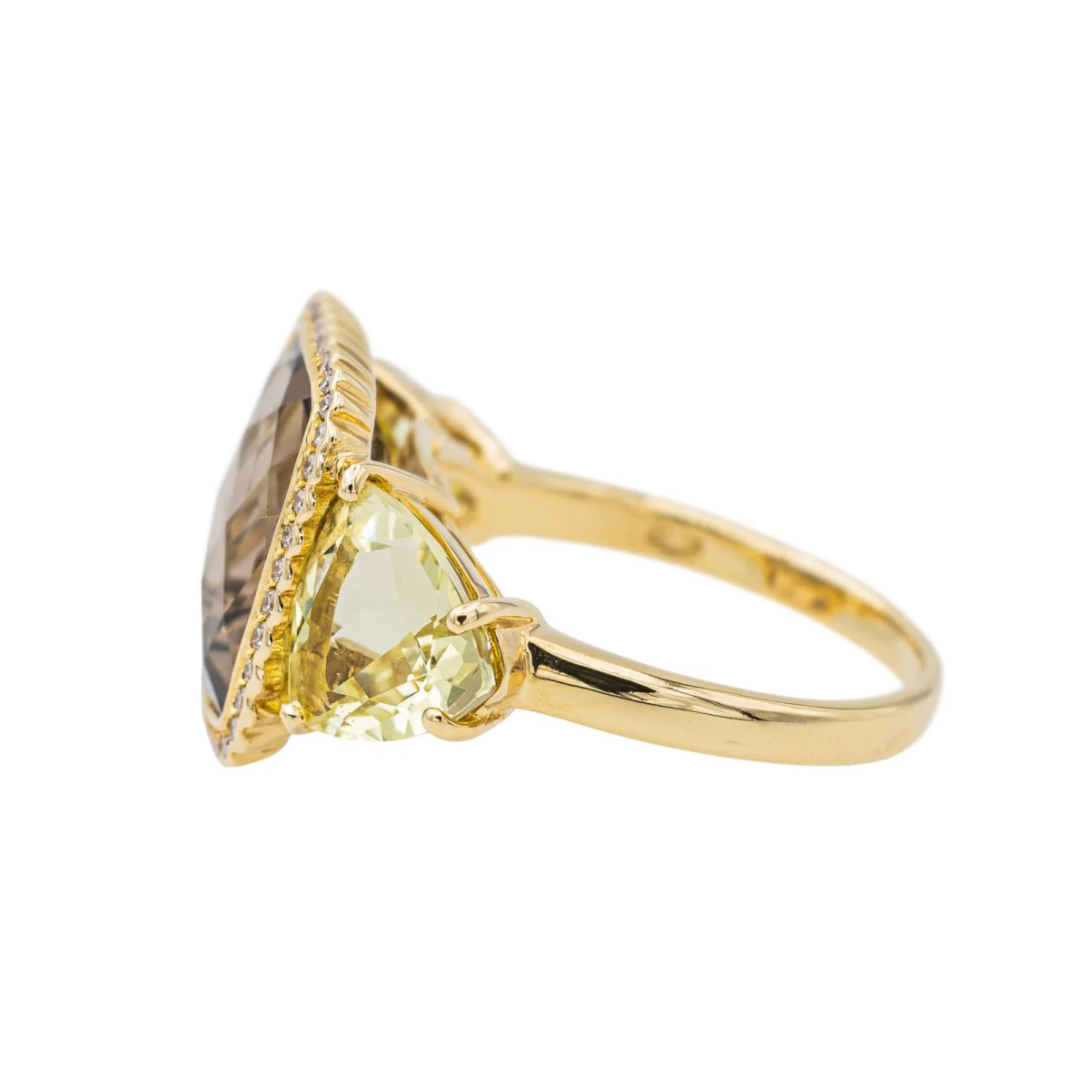 Bague Cocktail Or jaune Quartz fumé - Image 4