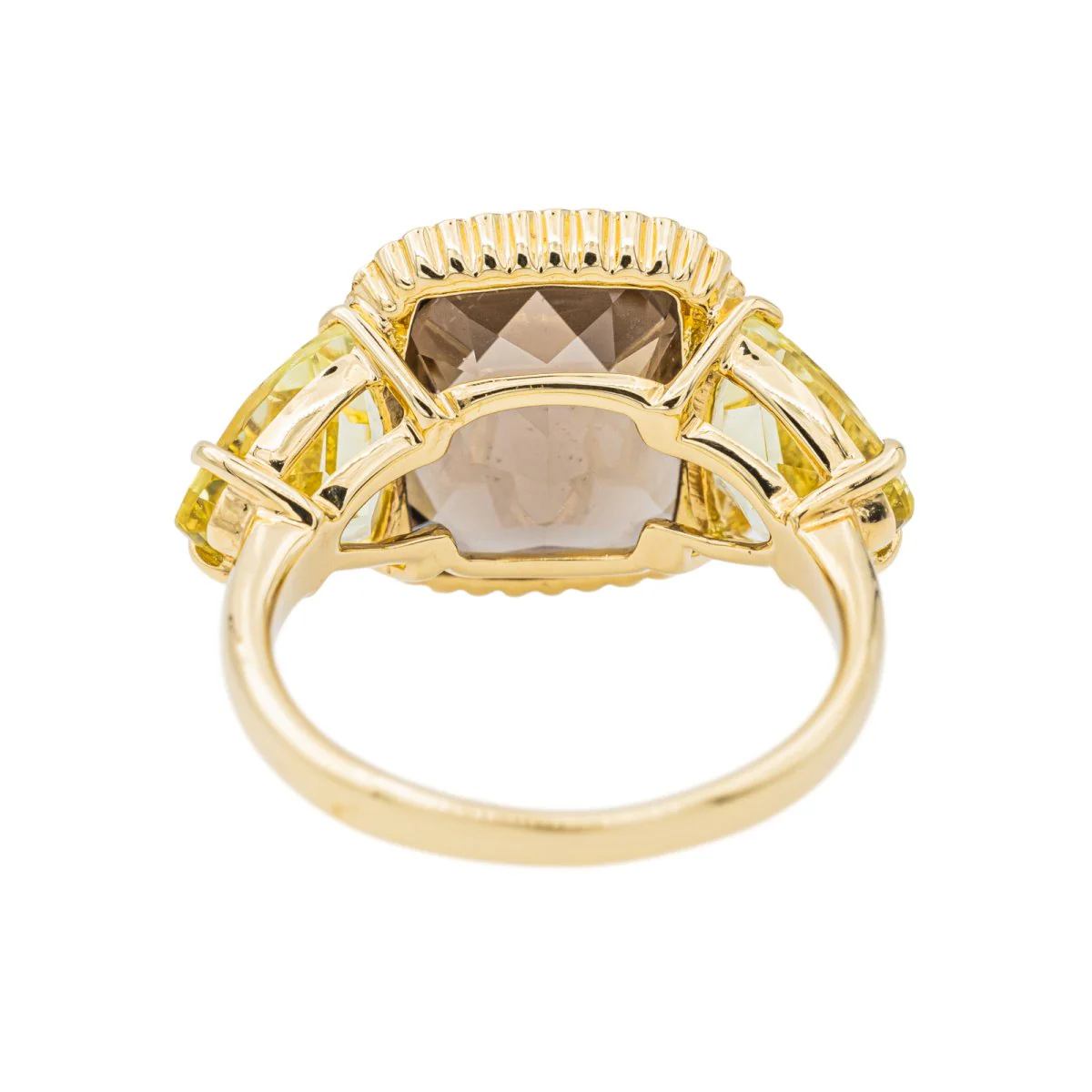 Bague Cocktail Or jaune Quartz fumé - Image 5