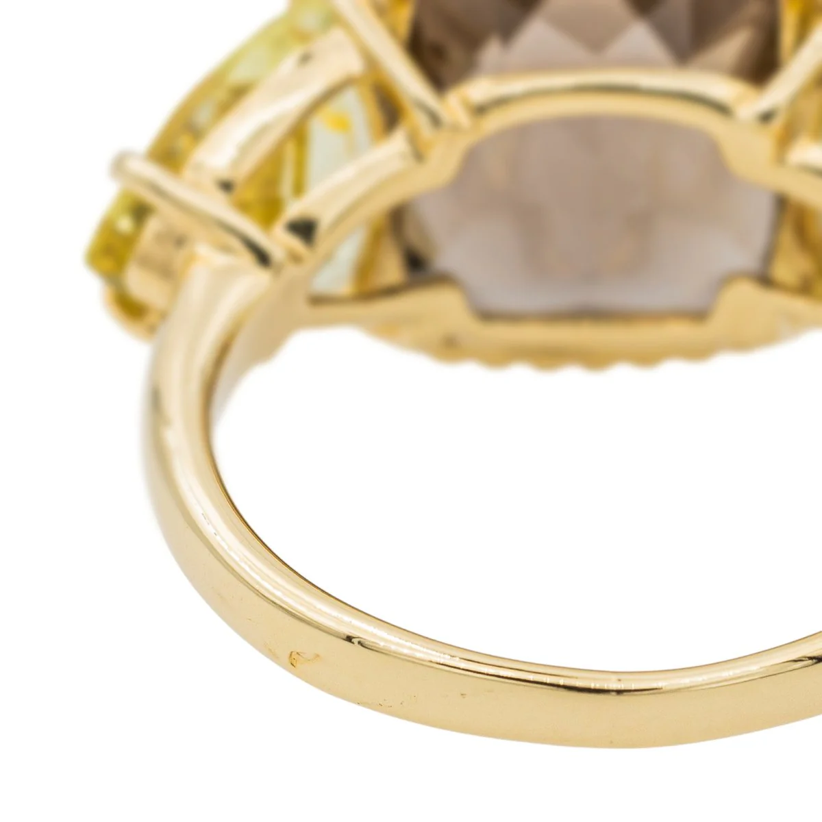 Bague Cocktail Or jaune Quartz fumé - Image 7