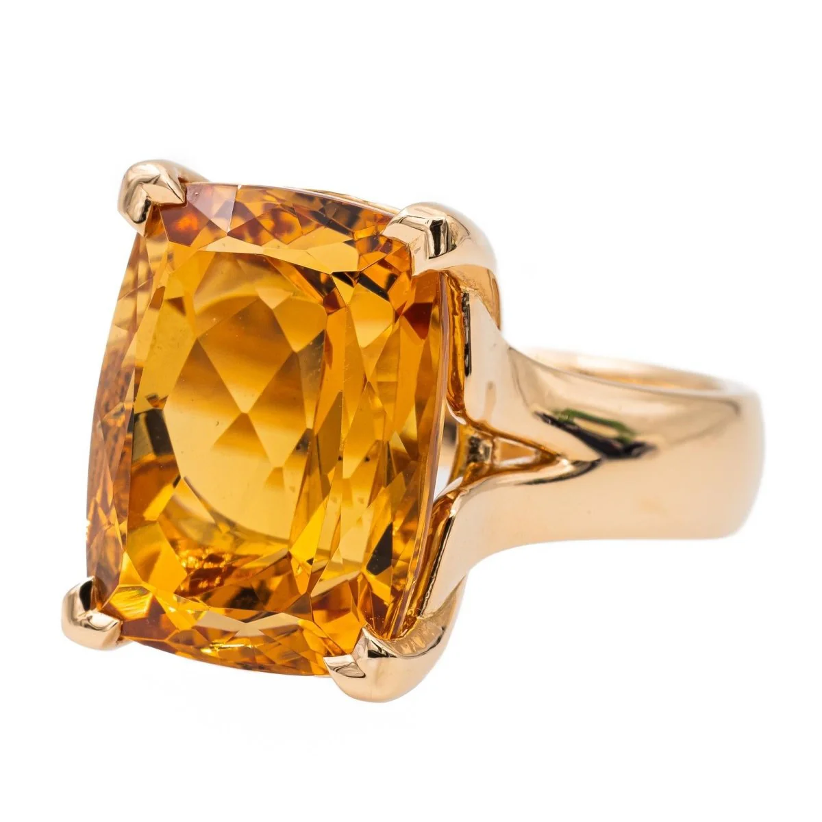 Bague Cocktail Or jaune Topaze - Image 3