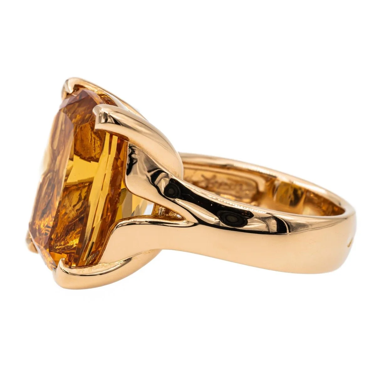 Bague Cocktail Or jaune Topaze - Image 4