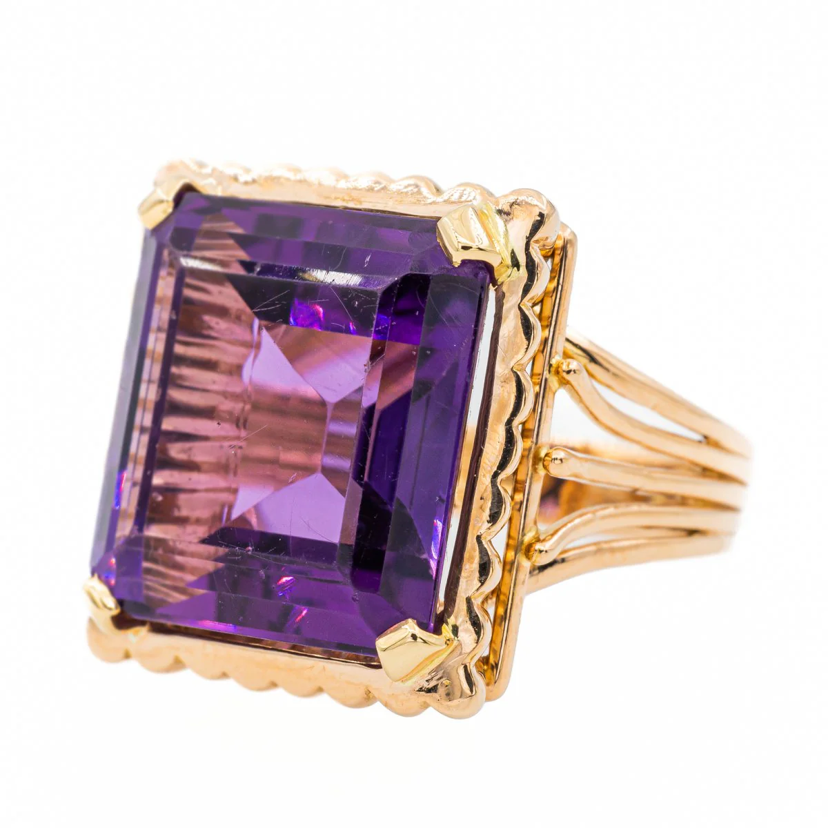 Bague Cocktail en Or rose et Améthyste - Image 3