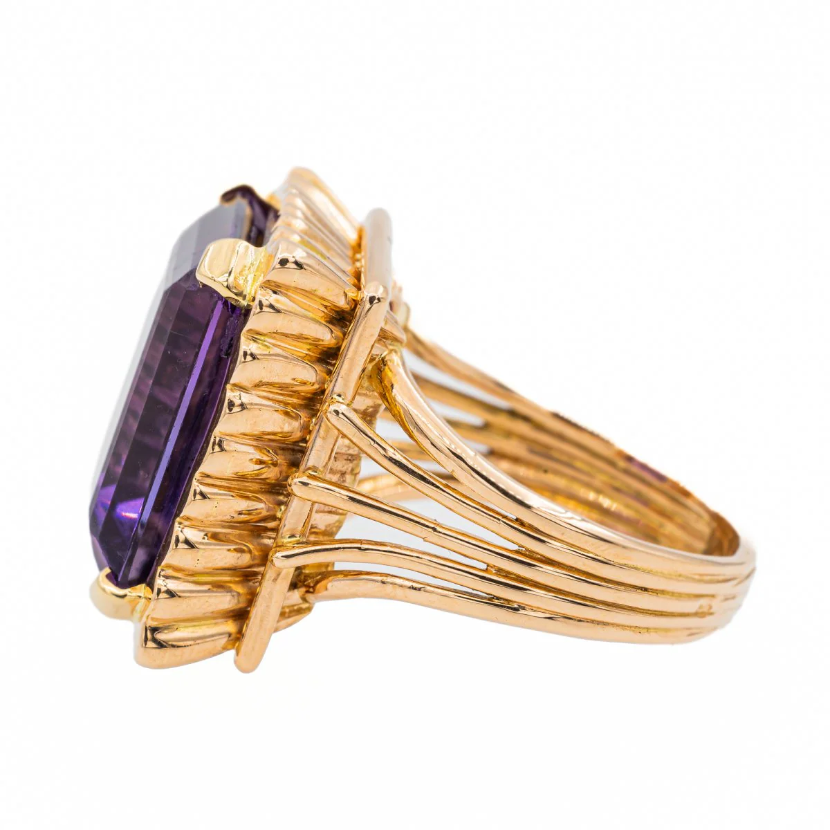 Bague Cocktail en Or rose et Améthyste - Image 4