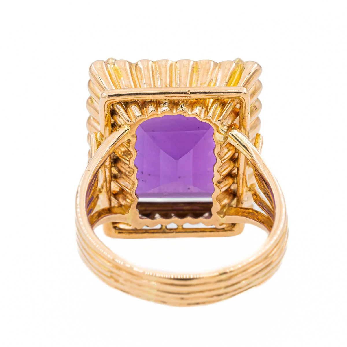 Bague Cocktail en Or rose et Améthyste - Image 5