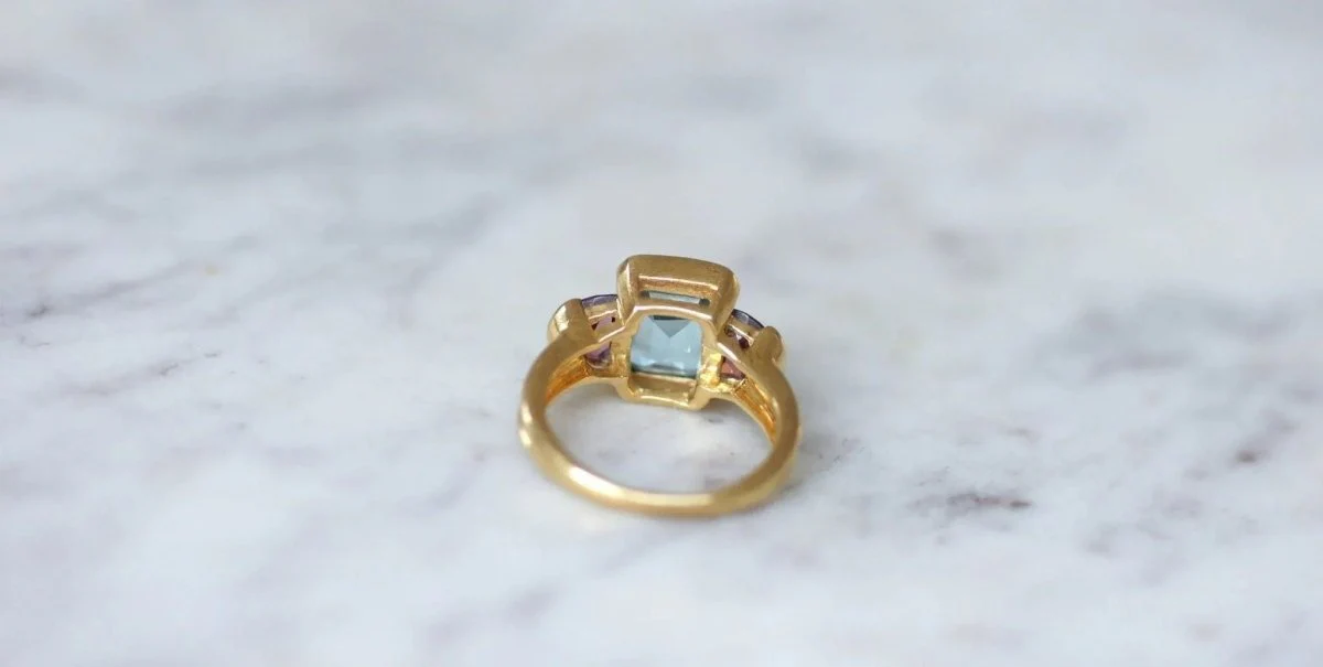 Bague Topaze et Grenats Or Jaune - Image 7
