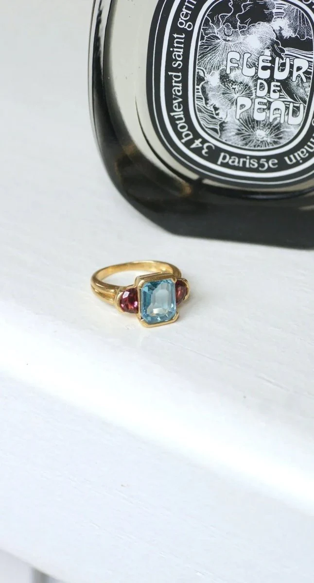 Bague Topaze et Grenats Or Jaune - Image 8