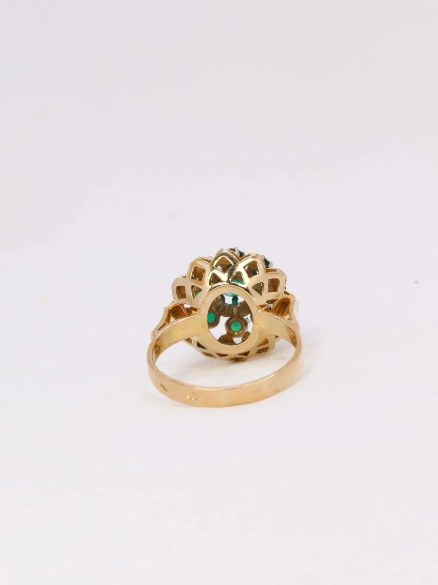 Bague étoile or jaune pierre verte - Image 5