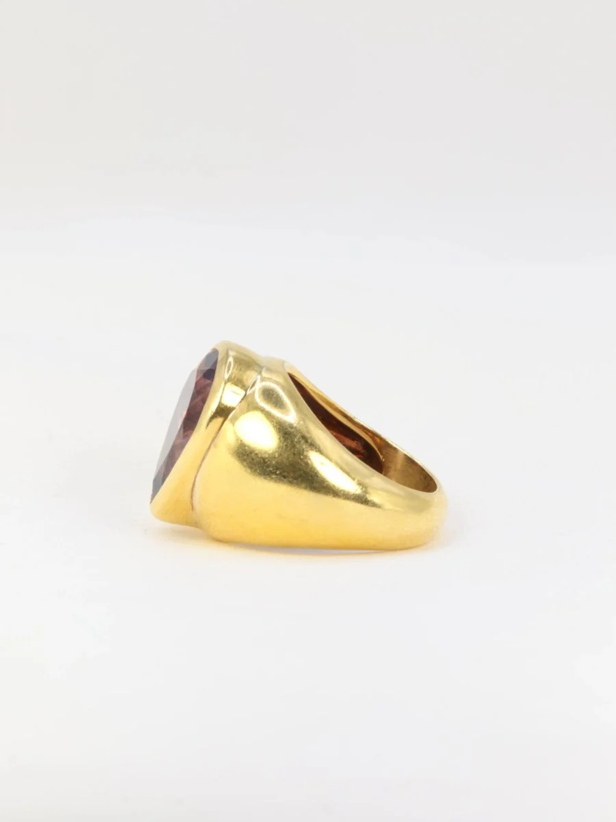 Bague cocktail vintage en or jaune et améthyste poire - Image 6