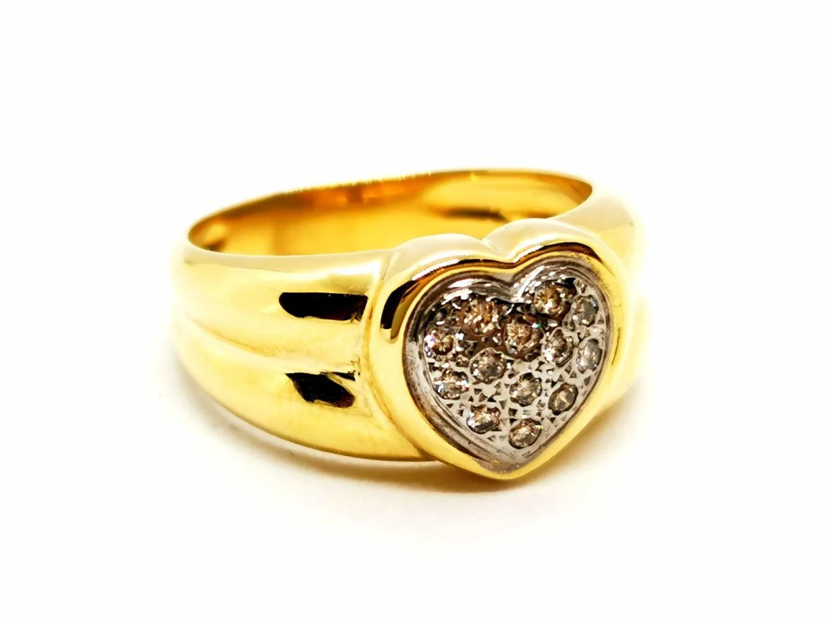 Bague Coeur Or jaune Diamant - Image 5