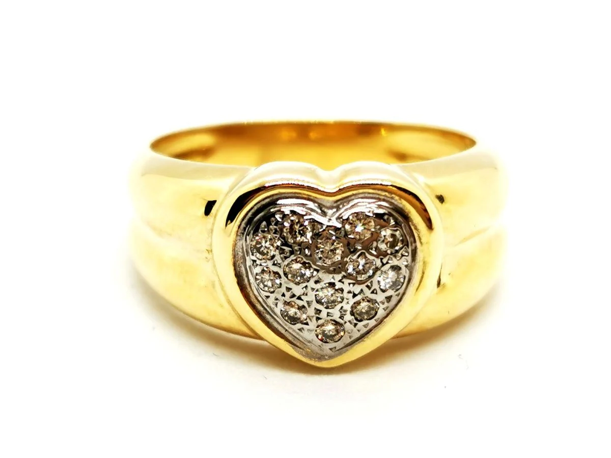 Bague Coeur Or jaune Diamant - Image 6