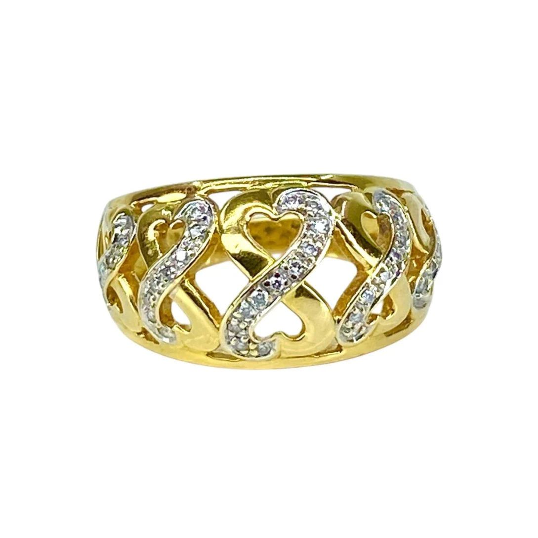 Bague Jonc en or jaune et diamants