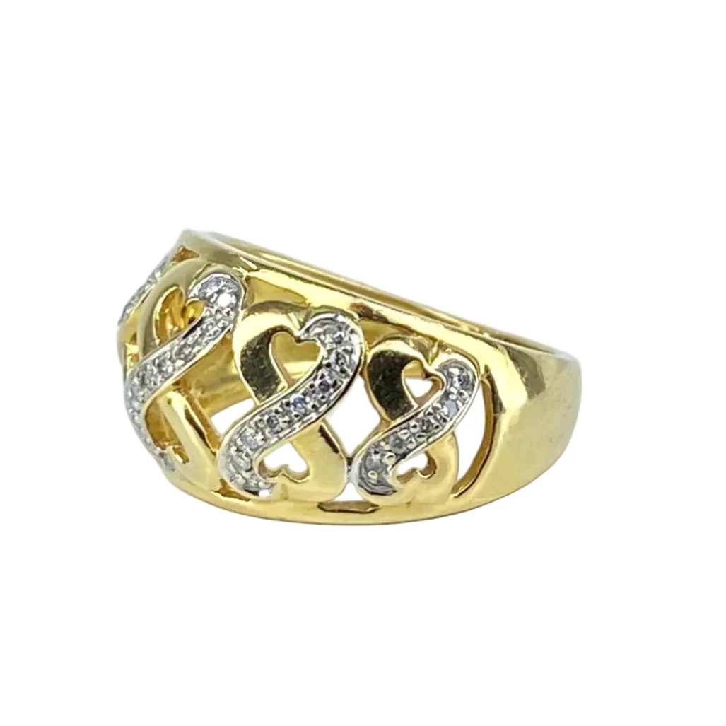Bague Jonc en or jaune et diamants - Image 3