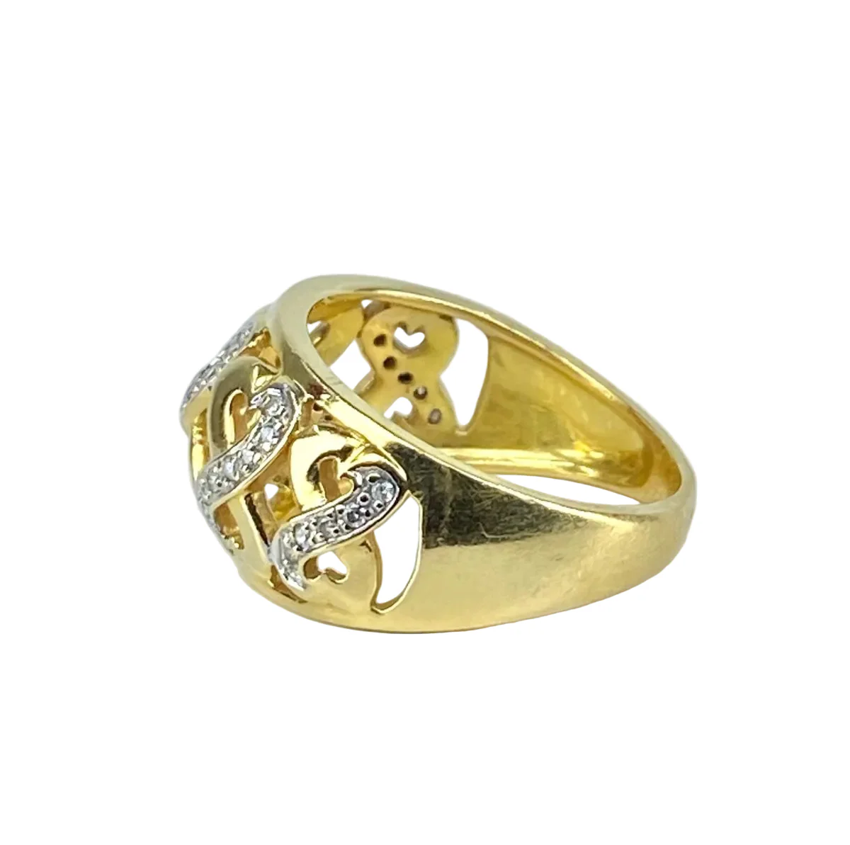 Bague Jonc en or jaune et diamants - Image 4