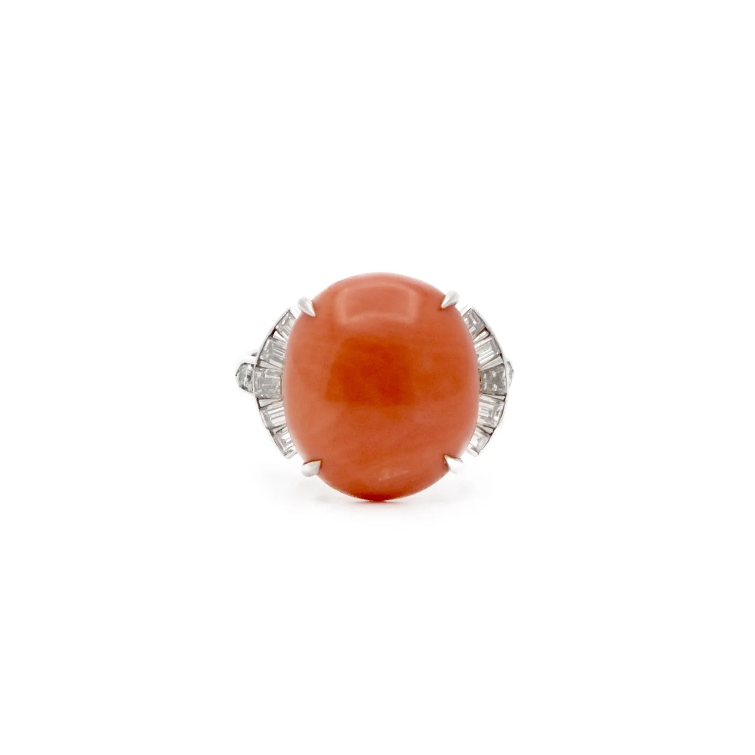 Bague en platine et corail