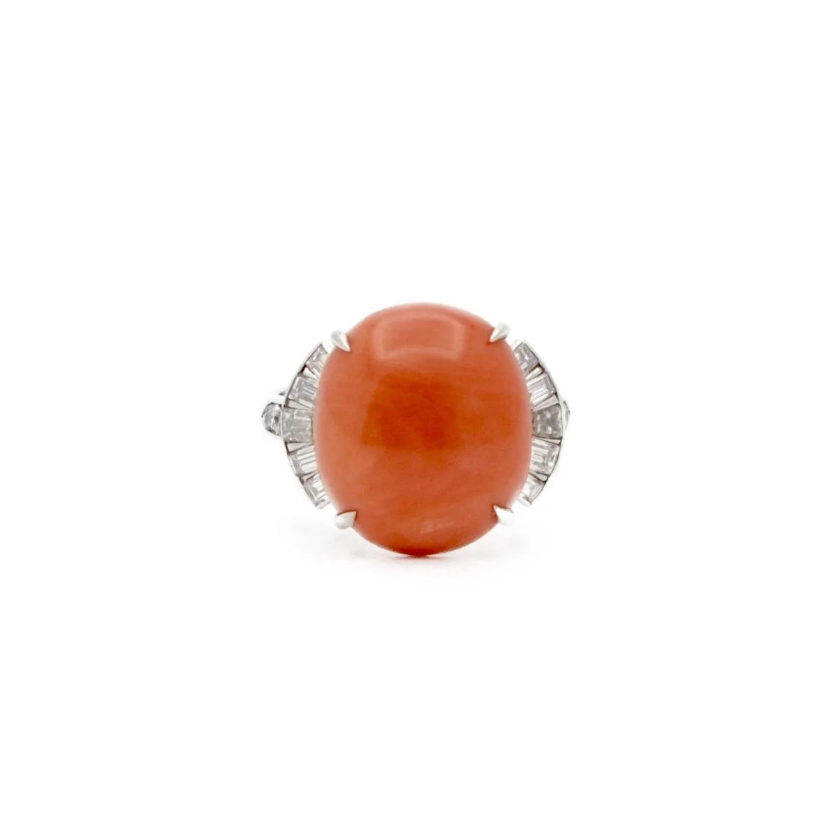 Bague en platine et corail