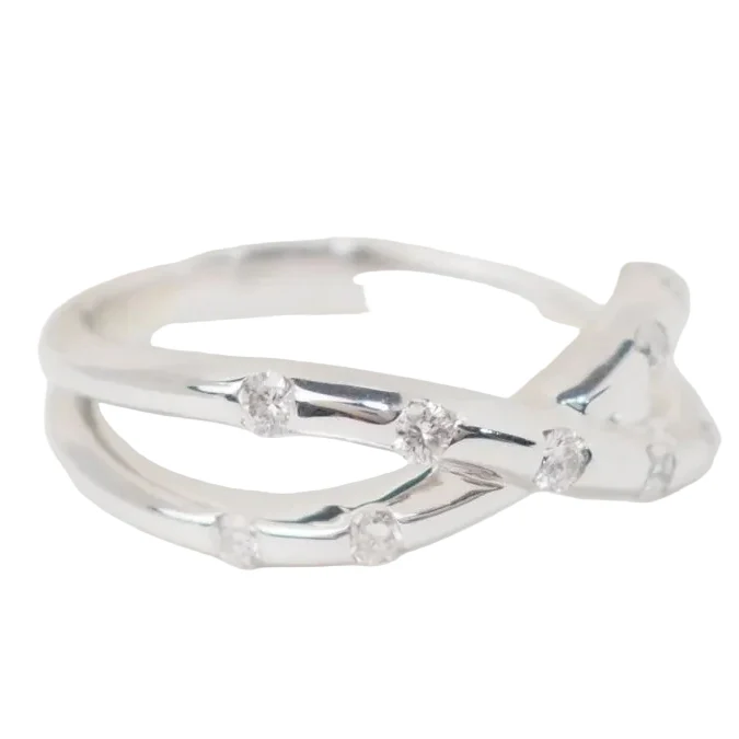 Bague en or blanc et diamants - Image 4