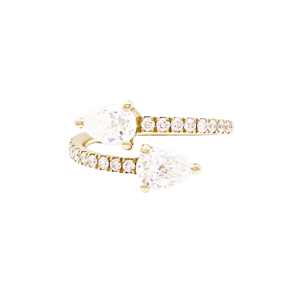 Bague Toi & Moi en or jaune et diamants
