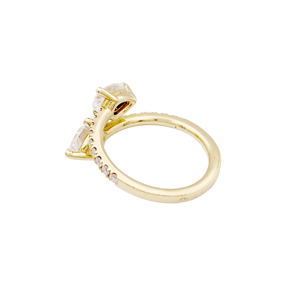 Bague Toi & Moi en or jaune et diamants - Image 3