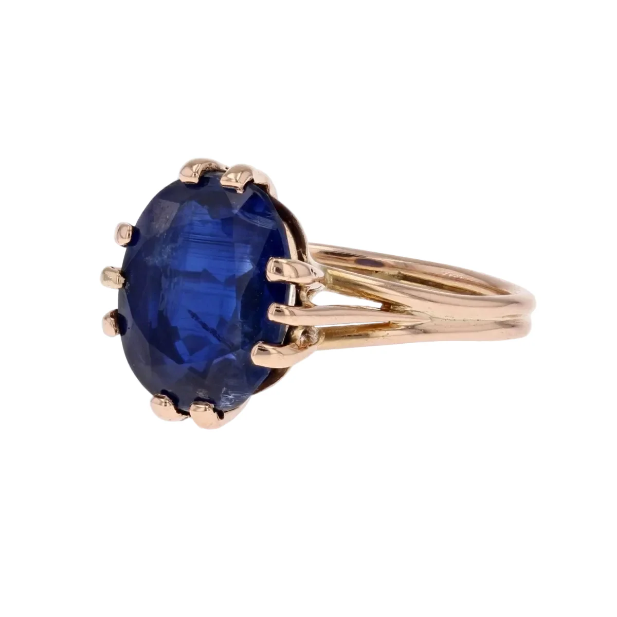 Bague Solitaire en or jaune et cyanite - Image 3