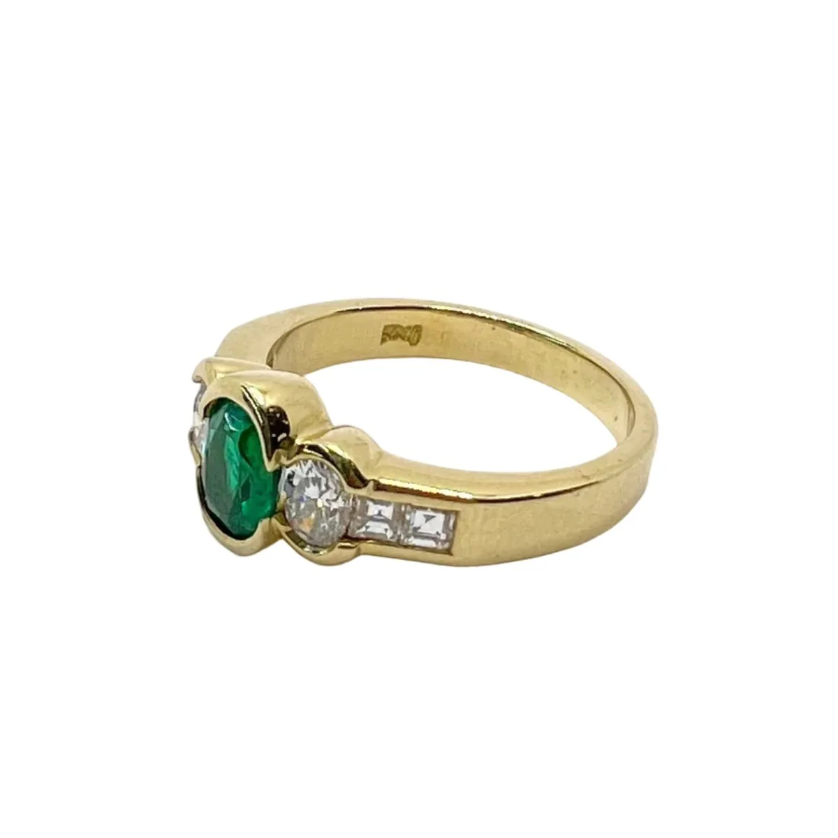Bague DAMIANI en or jaune, émeraude et diamants - Image 2
