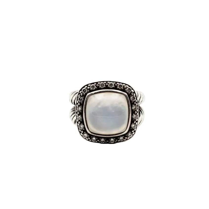 Bague DAVID YURMAN "Albion" en argent, nacre et diamants