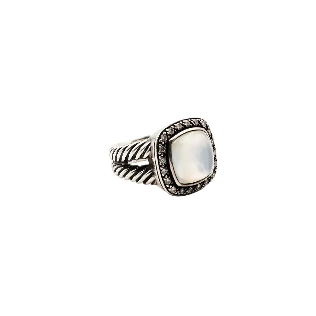 Bague DAVID YURMAN "Albion" en argent, nacre et diamants - Image 2