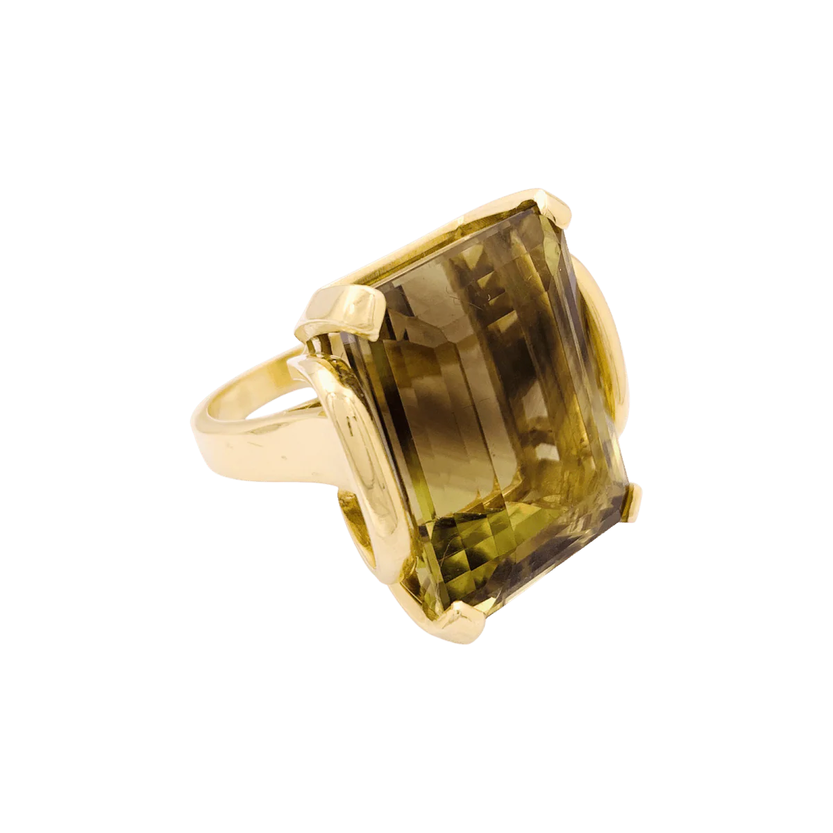 Bague Cocktail en or jaune et quartz - Image 6
