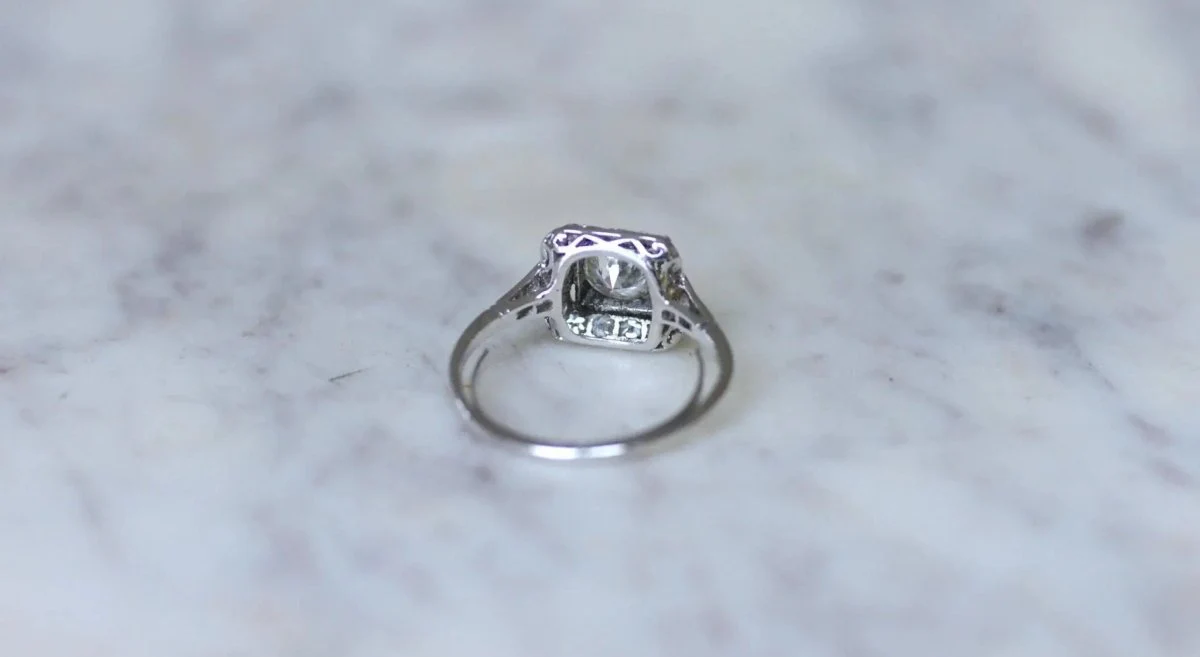Bague Art Deco Carrée Diamants 1,45 Cts - Image 10