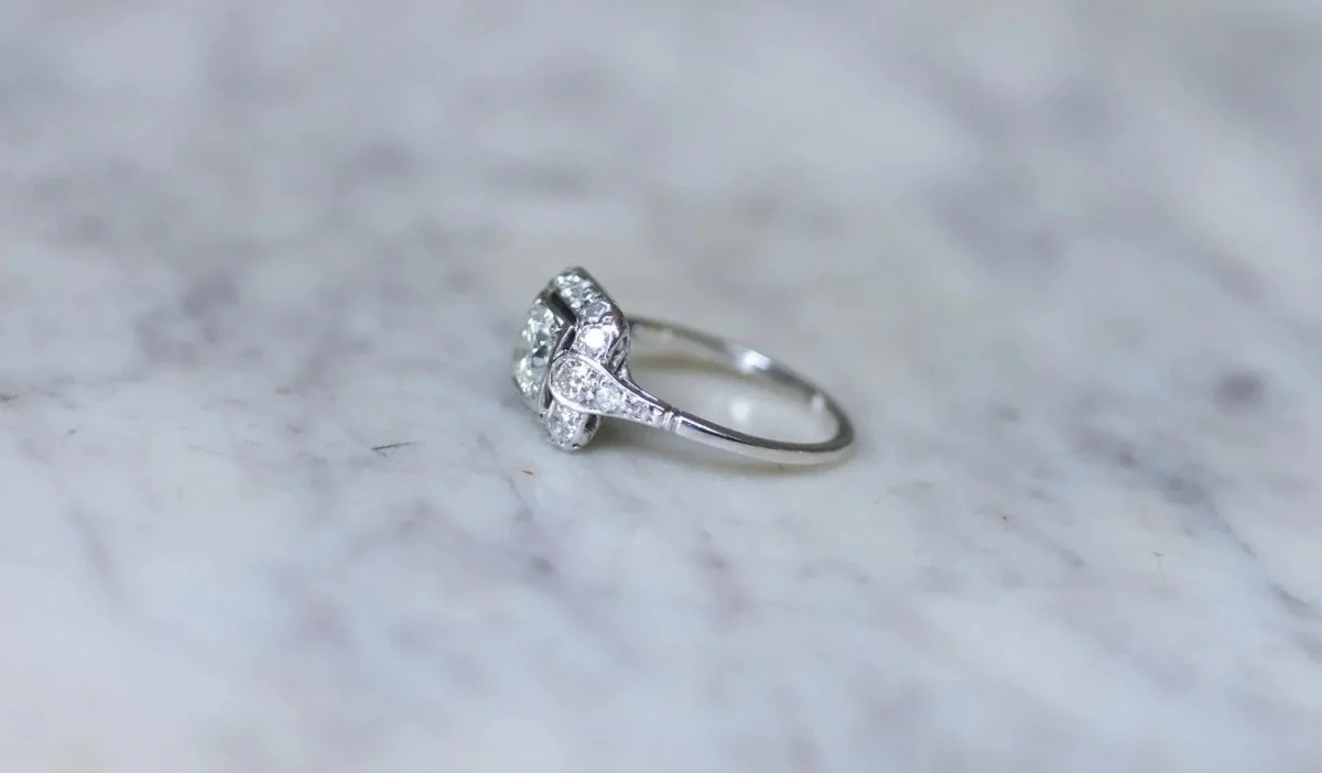 Bague Art Deco Carrée Diamants 1,45 Cts - Image 7