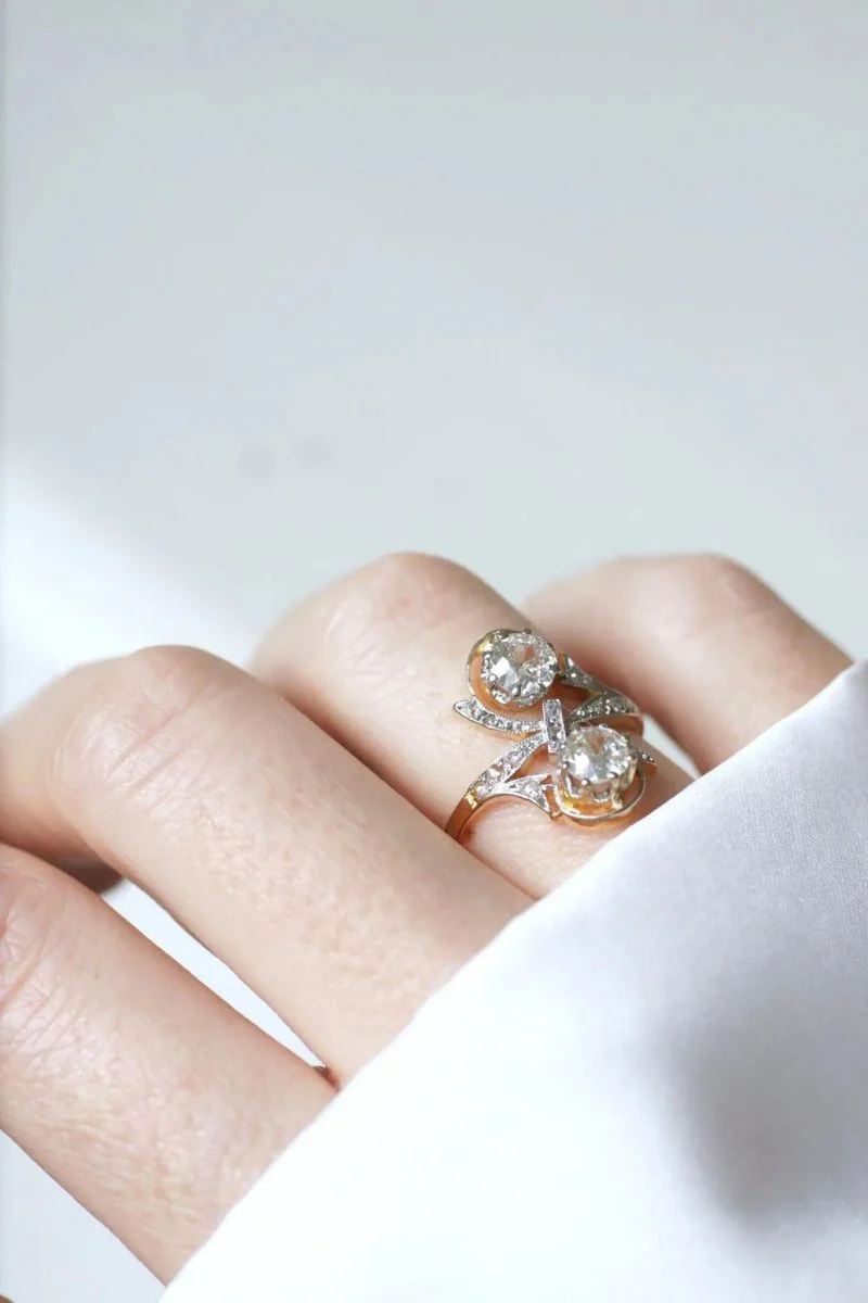 Bague Belle Epoque Toi et moi Diamants - Image 3