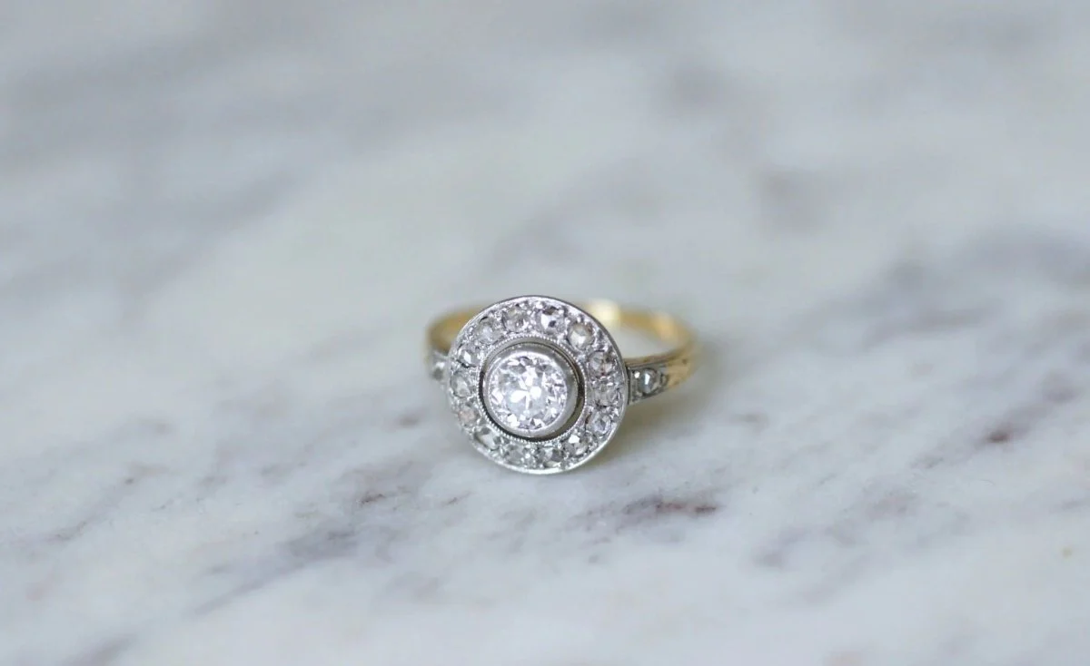 Bague cible ronde diamants - Image 2