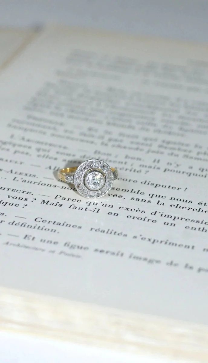 Bague cible ronde diamants - Image 4