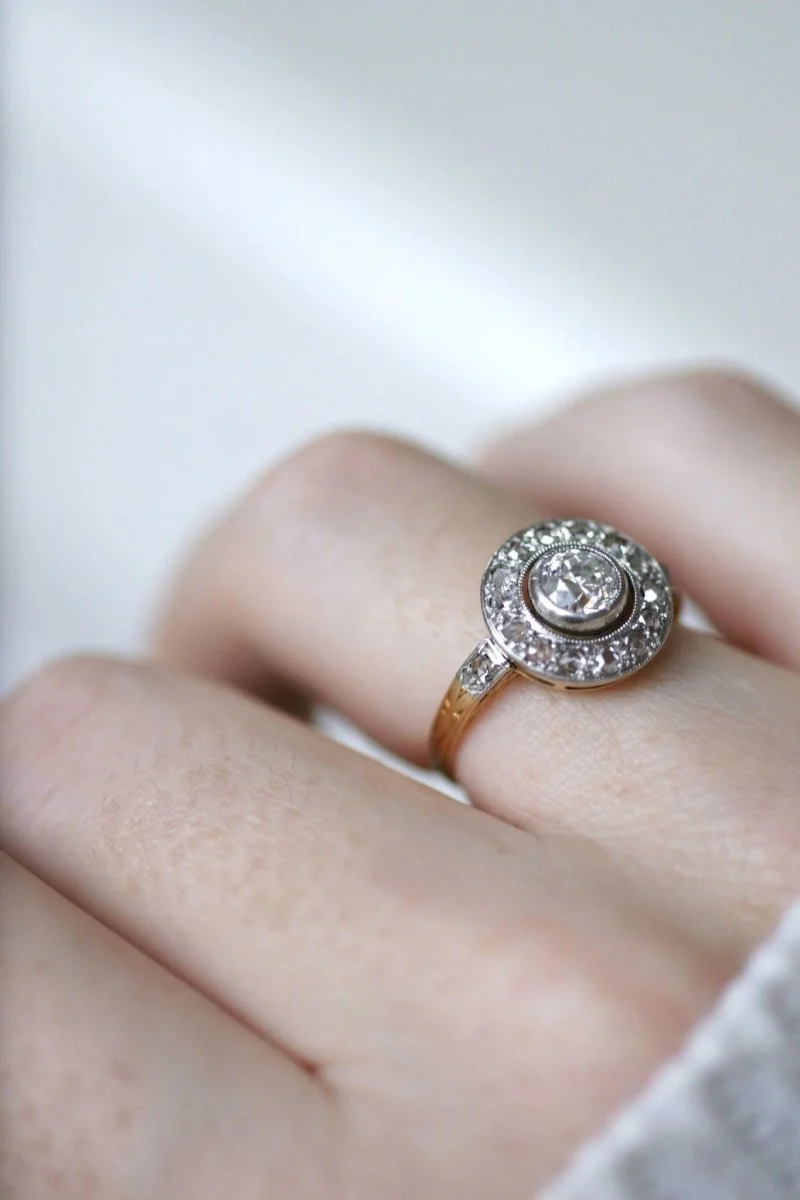 Bague cible ronde diamants - Image 6