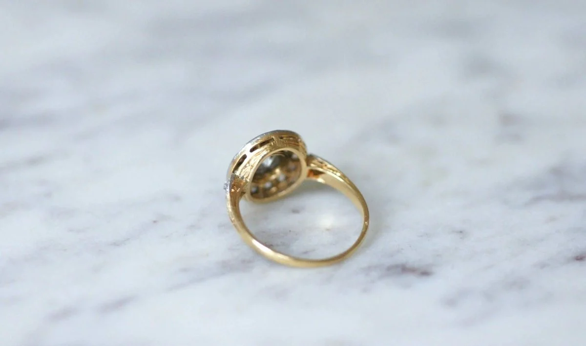 Bague cible ronde diamants - Image 7