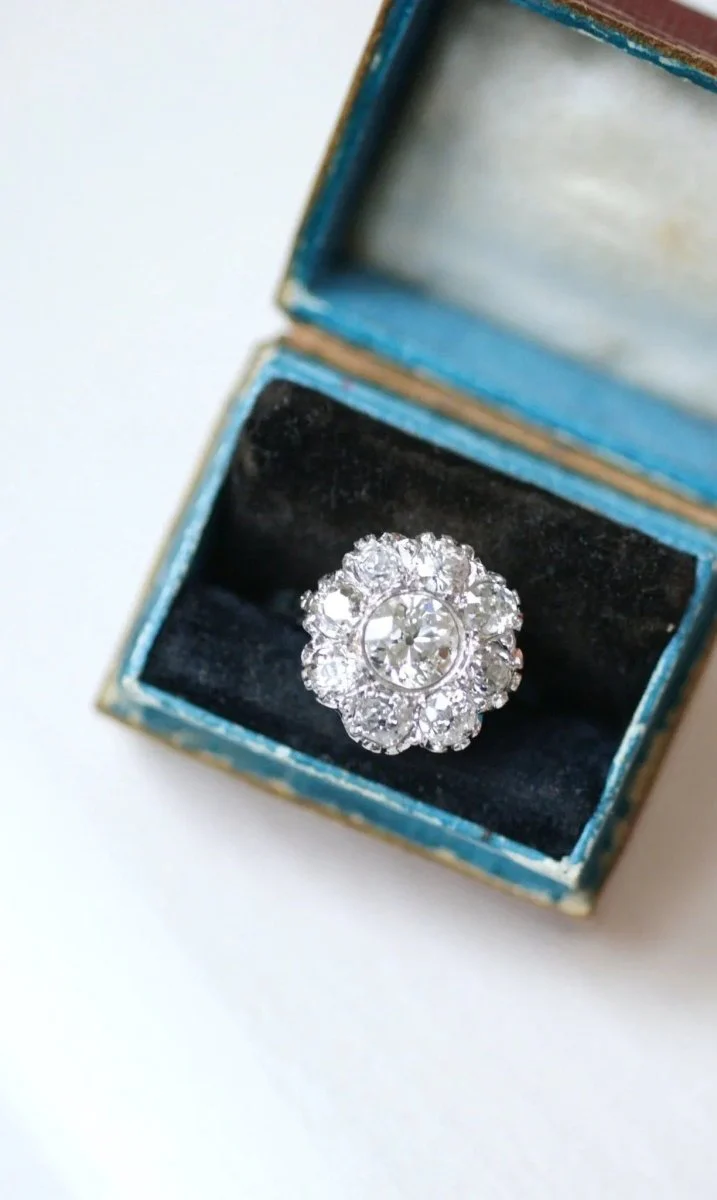 Bague marguerite diamants 2 carats