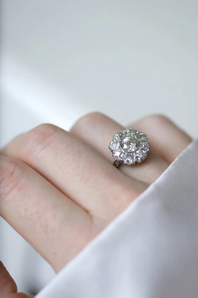 Bague marguerite diamants 2 carats - Image 10