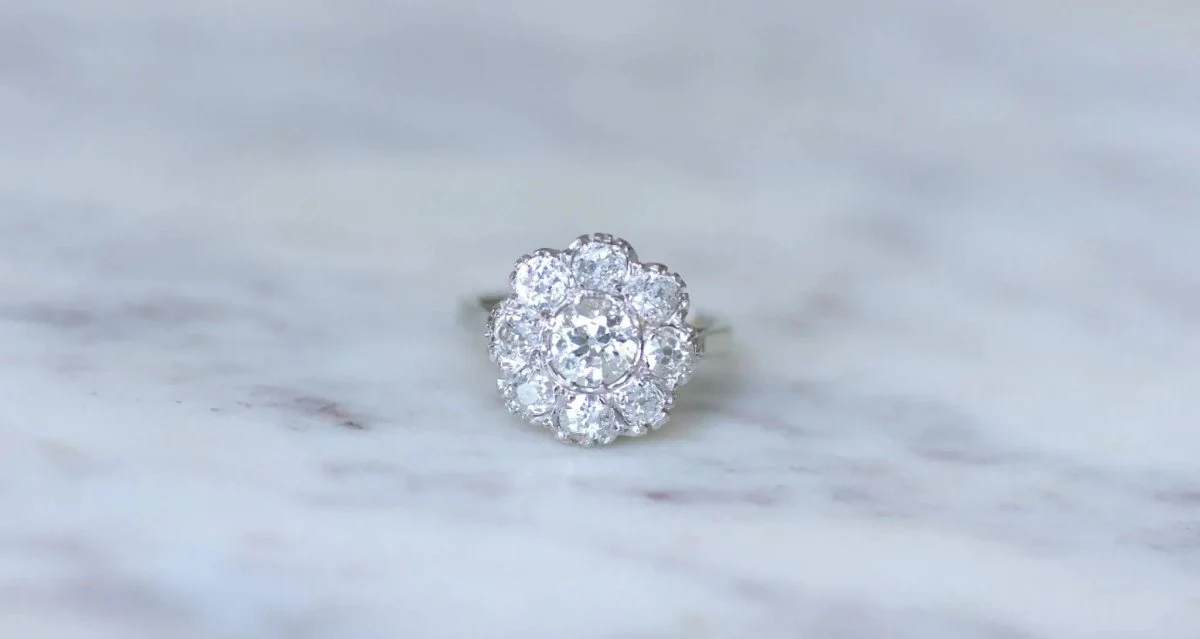 Bague marguerite diamants 2 carats - Image 2