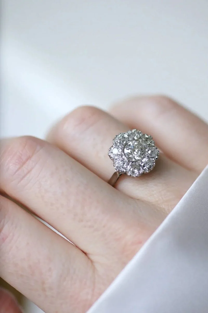 Bague marguerite diamants 2 carats - Image 3