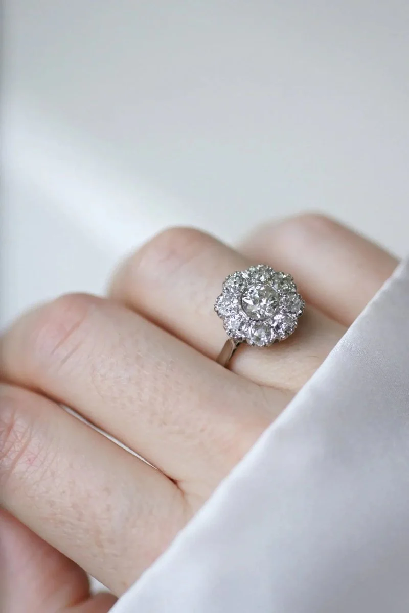 Bague marguerite diamants 2 carats - Image 6