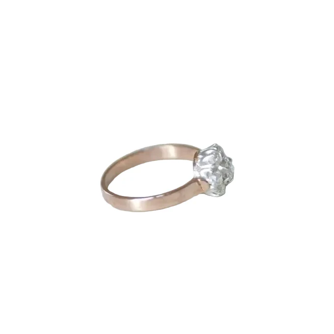 Bague marguerite diamants sur or rose - Image 4
