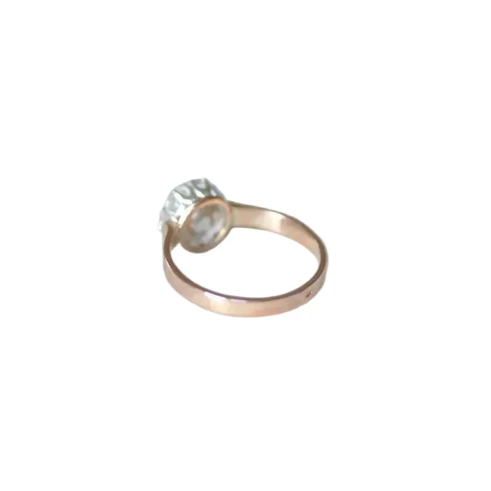 Bague marguerite diamants sur or rose - Image 5