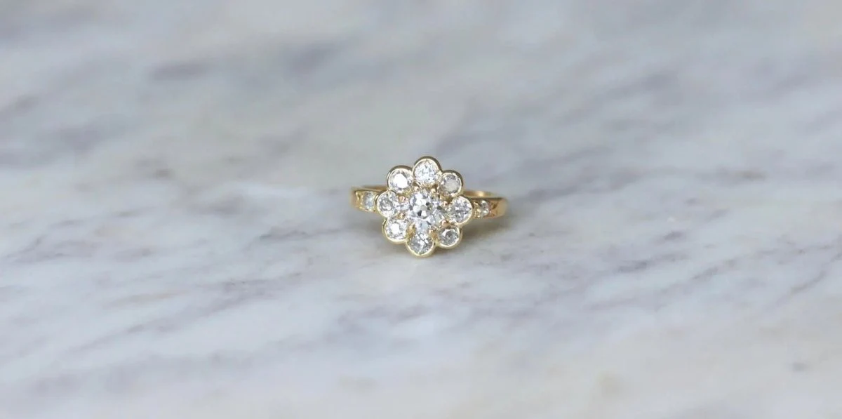 Bague Marguerite Diamants 1.80 Cts Or jaune - Image 3
