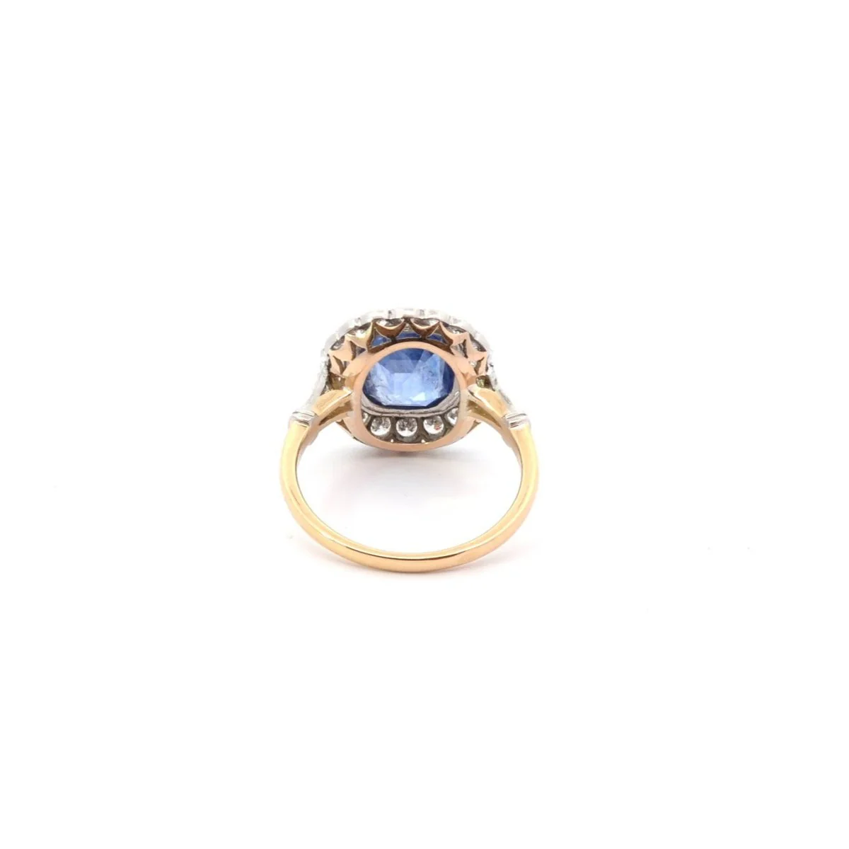 Bague Marguerite en or jaune, saphir et diamants - Image 4