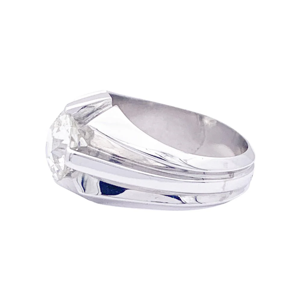 Bague de style Art Déco en or blanc, diamant. - Image 2