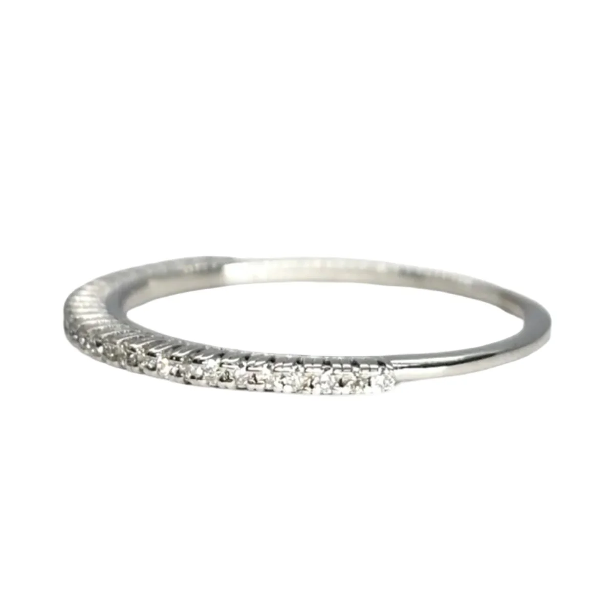 Bague Alliance en or blanc et diamants - Image 3