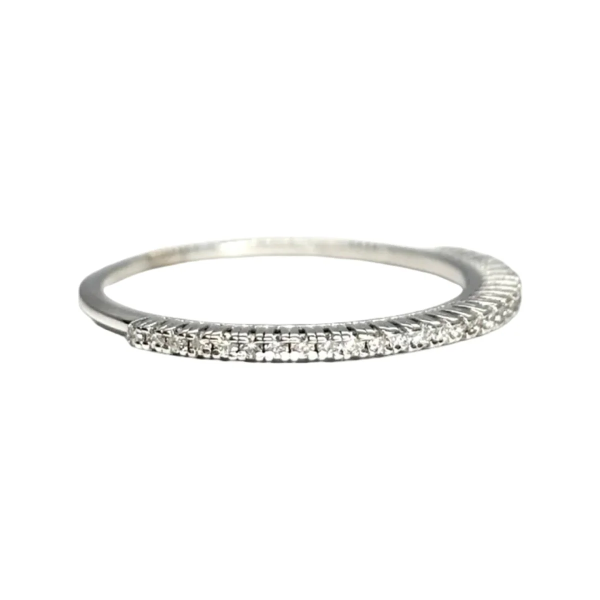 Bague Alliance en or blanc et diamants - Image 5