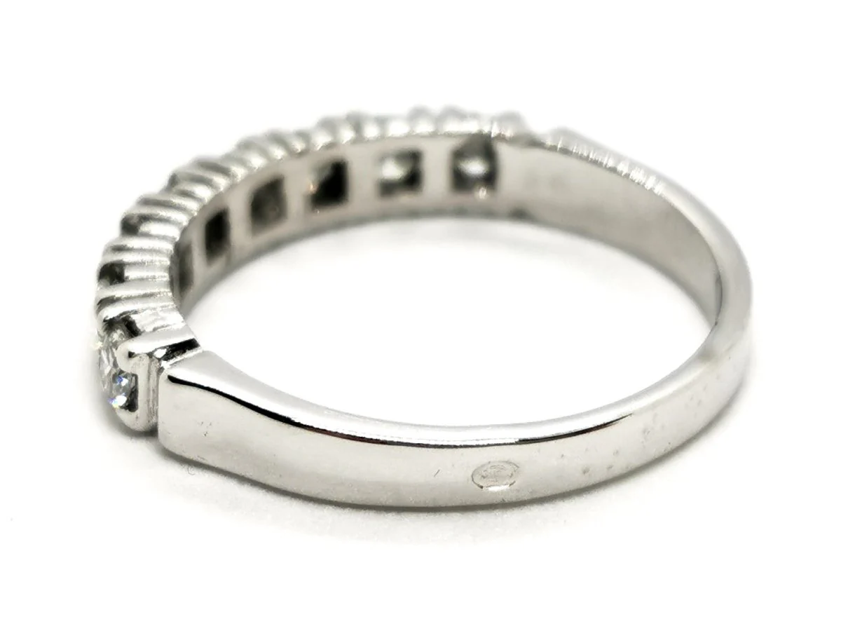 Bague Demi alliance Or blanc Diamant - Image 4