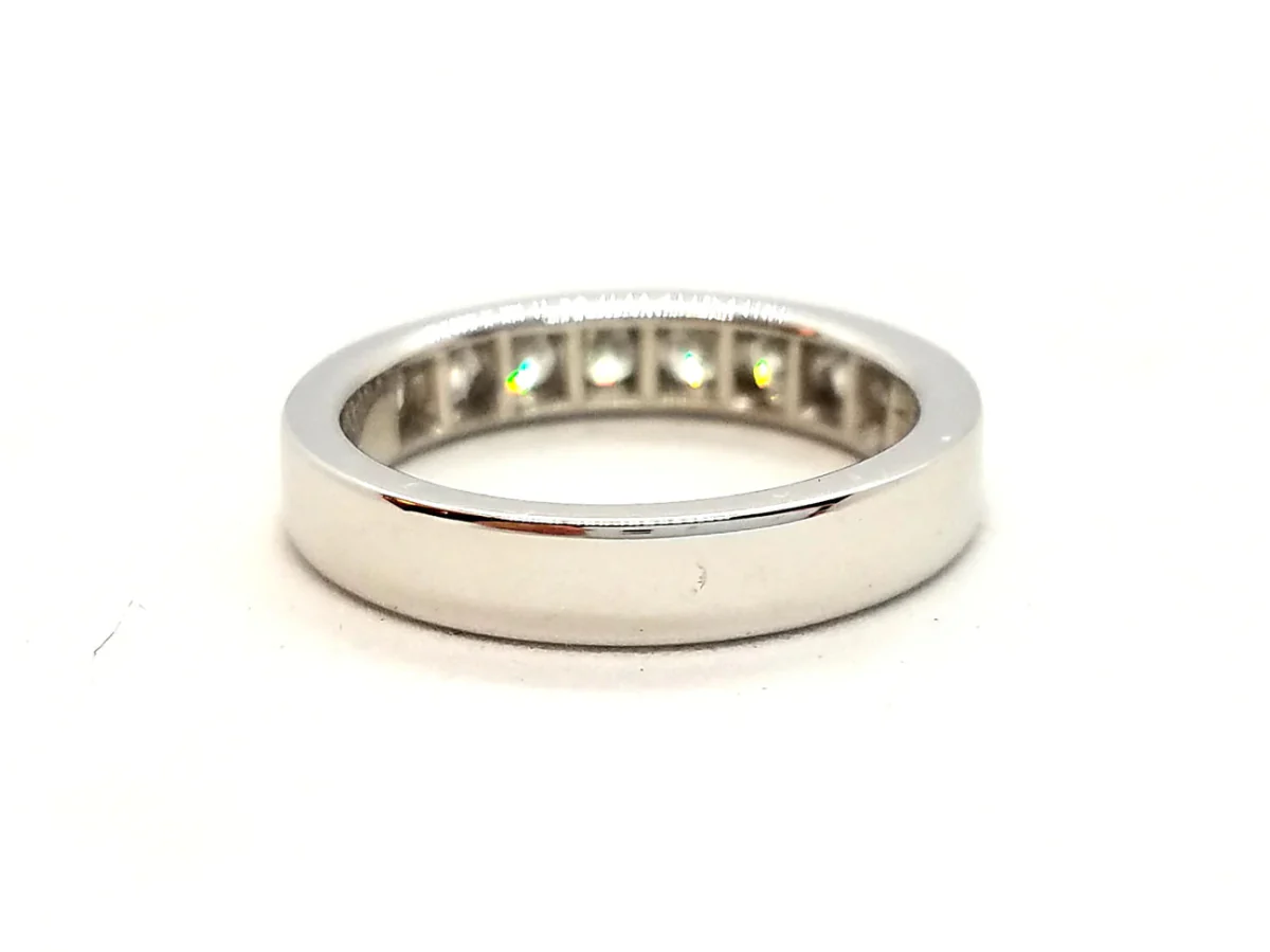 Bague Demi alliance Or blanc Diamant - Image 2