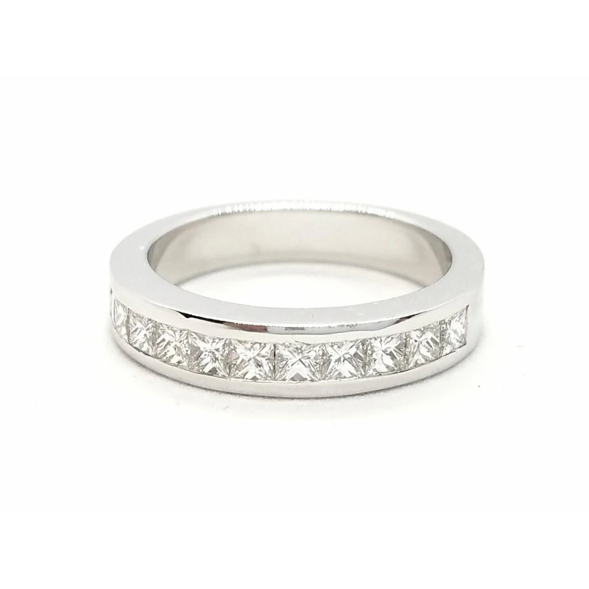 Bague Demi alliance Or blanc Diamant