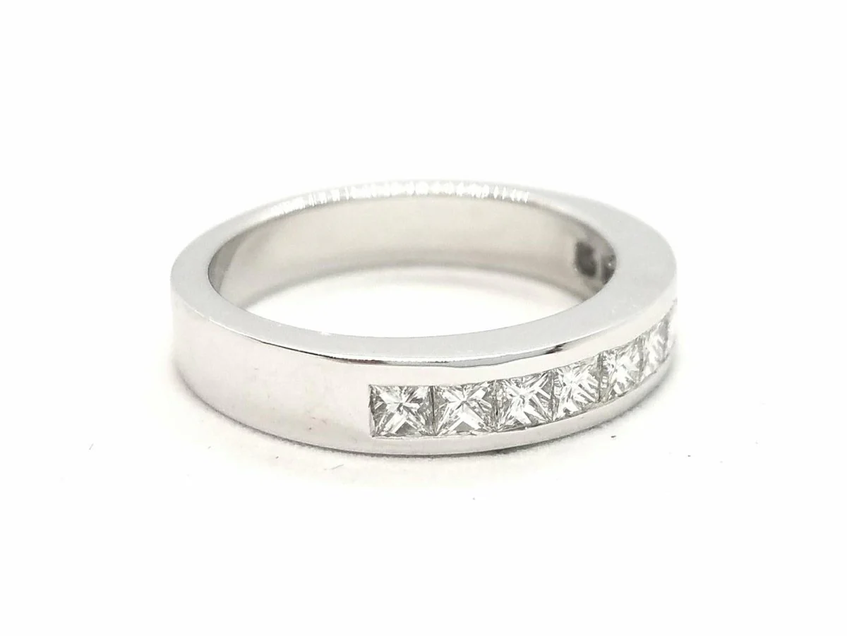 Bague Demi alliance Or blanc Diamant - Image 10